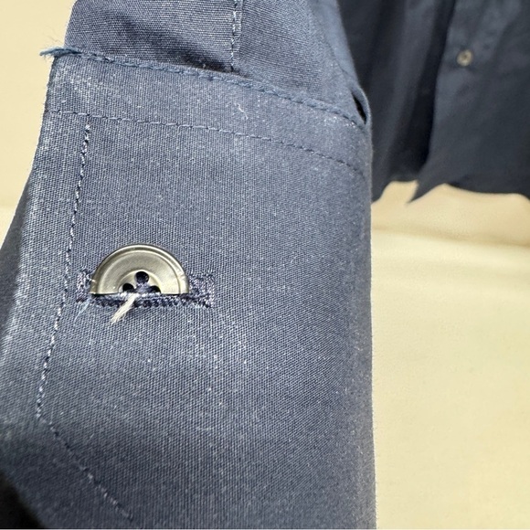 YVES SAINT LAURENT MENS DRESS SHIRT size 17 navy blue - Picture 7 of 11